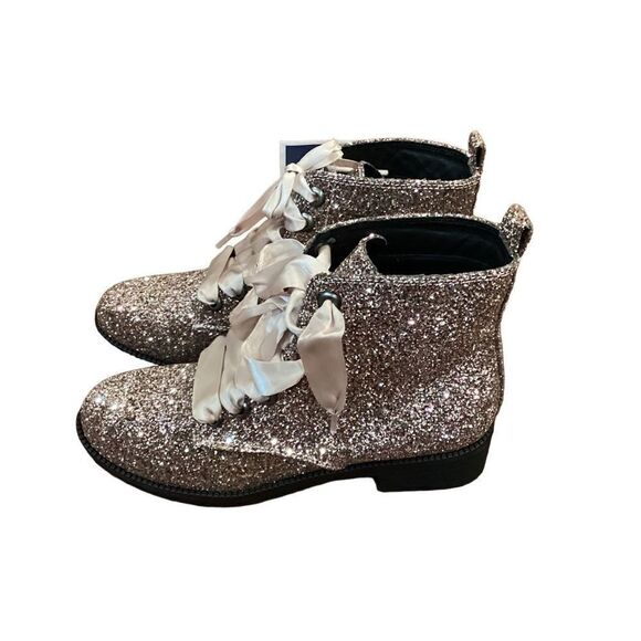 NWT Dirty Laundry Women's Glitter Combat Boots Sz 7.5 - Picture 4 of 11